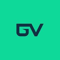 création de logo gv abstrait. création de logo de lettre gv en couleur verte. illustration de logo icône vecteur lettre créative et moderne