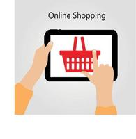 illustration vectorielle de shopping en ligne concept plat vecteur