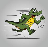 vecteur d'illustration de dessin animé de course de crocodile