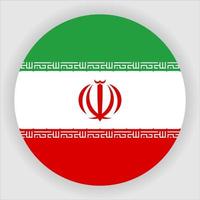 vecteur d'icône de drapeau national arrondi plat de l'iran