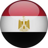 egypte 3d drapeau national arrondi icône bouton illustration vecteur