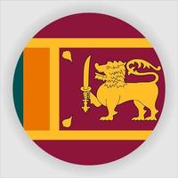 vecteur d'icône de drapeau national arrondi plat du sri lanka