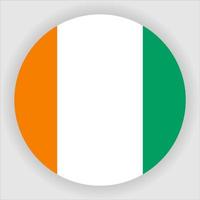 Côte d'Ivoire plat arrondi drapeau national icône vecteur