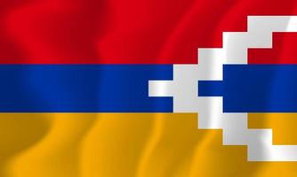 drapeau national de l'artsakh agitant l'illustration de fond vecteur