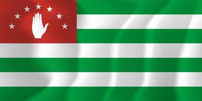 agitant le drapeau national de l'abkhazie illustration de fond vecteur