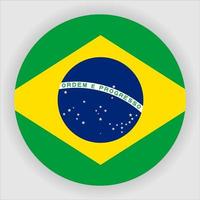 Brésil plat arrondi drapeau national icône vecteur