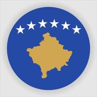 vecteur d'icône de drapeau national arrondi plat kosovo