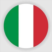 vecteur d'icône de drapeau national arrondi plat italie