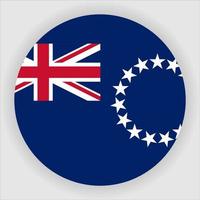Îles Cook plat arrondi drapeau national icône vecteur