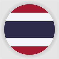 vecteur d'icône de drapeau national arrondi plat thaïlande