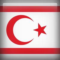 République turque de Chypre du Nord carré drapeau national vecteur