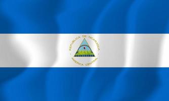 illustration de fond de brandir le drapeau national du nicaragua vecteur