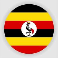 vecteur d'icône de drapeau national arrondi plat ouganda