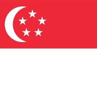 drapeau national carré de singapour vecteur