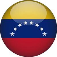 icône du bouton drapeau national arrondi 3d du venezuela