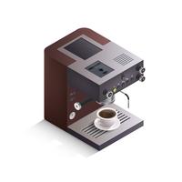 Illustration isométrique de la machine à café vecteur
