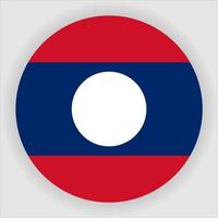 vecteur d'icône de drapeau national arrondi plat laos