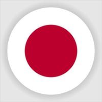 vecteur d'icône de drapeau national arrondi plat japon