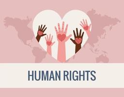droits de l'homme les mains dans le coeur vecteur