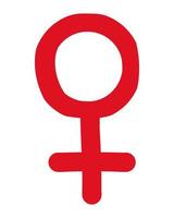 symbole de sexe féminin rouge vecteur