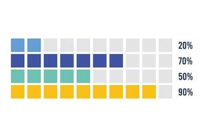 infographie de grille de statistiques vecteur