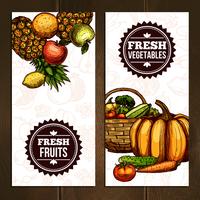 Légumes Et Fruits Bannières Verticales vecteur