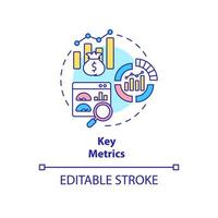 icône de concept de métriques clés. suivi des performances de l'entreprise. évaluer l'analytique. modèle d'entreprise idée abstraite fine ligne illustration. dessin de couleur de contour isolé de vecteur. trait modifiable vecteur