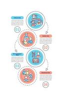 modèle d'infographie vectorielle de type rôle social. Éléments de conception de contour de présentation d'engagement de personne. visualisation des données en 4 étapes. tableau d'informations sur la chronologie des processus. disposition du flux de travail avec des icônes de ligne vecteur