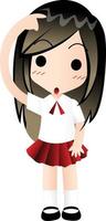 fille perplexe dessin animé vecteur clipart mignon kawaii