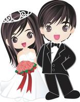 mariage couple ensemble vecteur dessin animé clipart