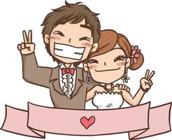 mariage dessin animé amour ensemble clipart gratuit mignon kawaii vecteur