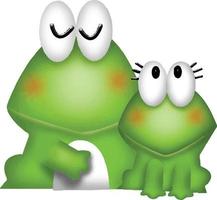 couple de dessin animé de grenouille vecteur