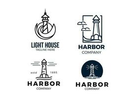 le logo du phare conçoit l'inspiration. modèle de conception de logo de port. vecteur