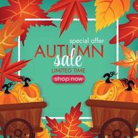 affichage de produit citrouille mignon vecteur art saison automne