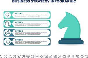 modèle de conception infographique de stratégie. modèle d'infographie d'entreprise pour les présentations, la bannière, la mise en page du flux de travail, le diagramme de processus, l'organigramme et son fonctionnement vecteur