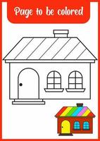 livre de coloriage pour enfant. coloriage amusant maison. vecteur