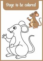 livre de coloriage pour enfant. coloriage souris mignonne. vecteur