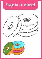 livre de coloriage pour enfant. coloriage de beignets mignons vecteur