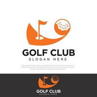 logo design sport golf parcours illustration, symbole, modèle, icône, golf vecteur