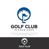 conception de logo de communauté de terrain de sport de golf, vecteur, symbole, icône vecteur