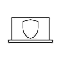 ordinateur ou ordinateur portable icône de protection design plat vecteur