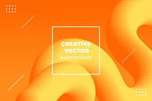 vecteur de conception de fond d'affiche 3d abstrait liquide couleur orange et jaune. toile de fond moderne horizontale. frais coloré