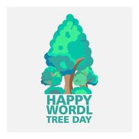 monde des arbres heureux vecteur