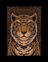 tigre vintage illustration avec style de gravure vecteur