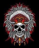 tête de crâne apache indien vecteur illustration
