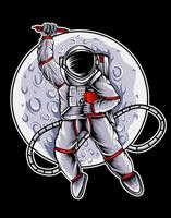 astronaute de vecteur d'illustration avec la lune