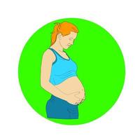 fond d'illustration femme ventre enceinte vecteur