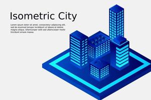 future ville isométrique. concept de l'industrie de l'immobilier et de la construction vecteur