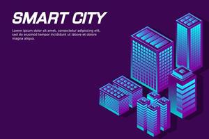 future ville isométrique. concept de l'industrie de l'immobilier et de la construction vecteur