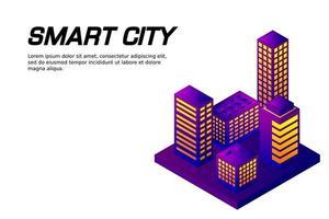 future ville isométrique. concept de l'industrie de l'immobilier et de la construction vecteur